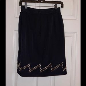 Skirt w/ Silver Studs, VINTAGE, Black, Edgy, Sexy